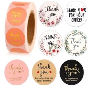 🆕100 Various Random Prepackaged Thank You Stickers NIP